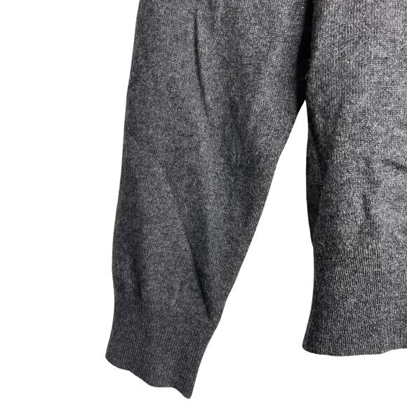 1-32 QI CASHMERE Men's Sweater V-Neck Charcoal-Gray 2XL - Picture 4 of 10